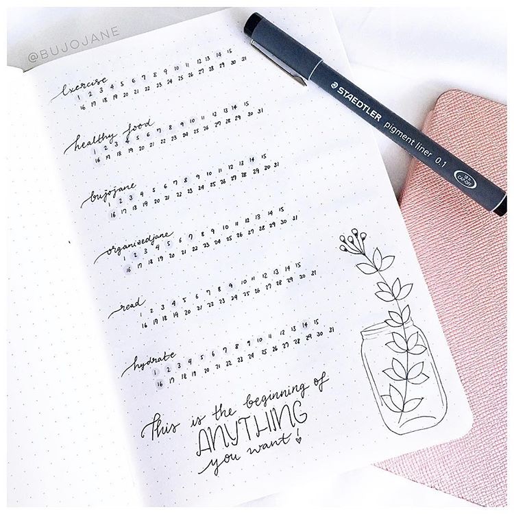 bullet journal habit tracker