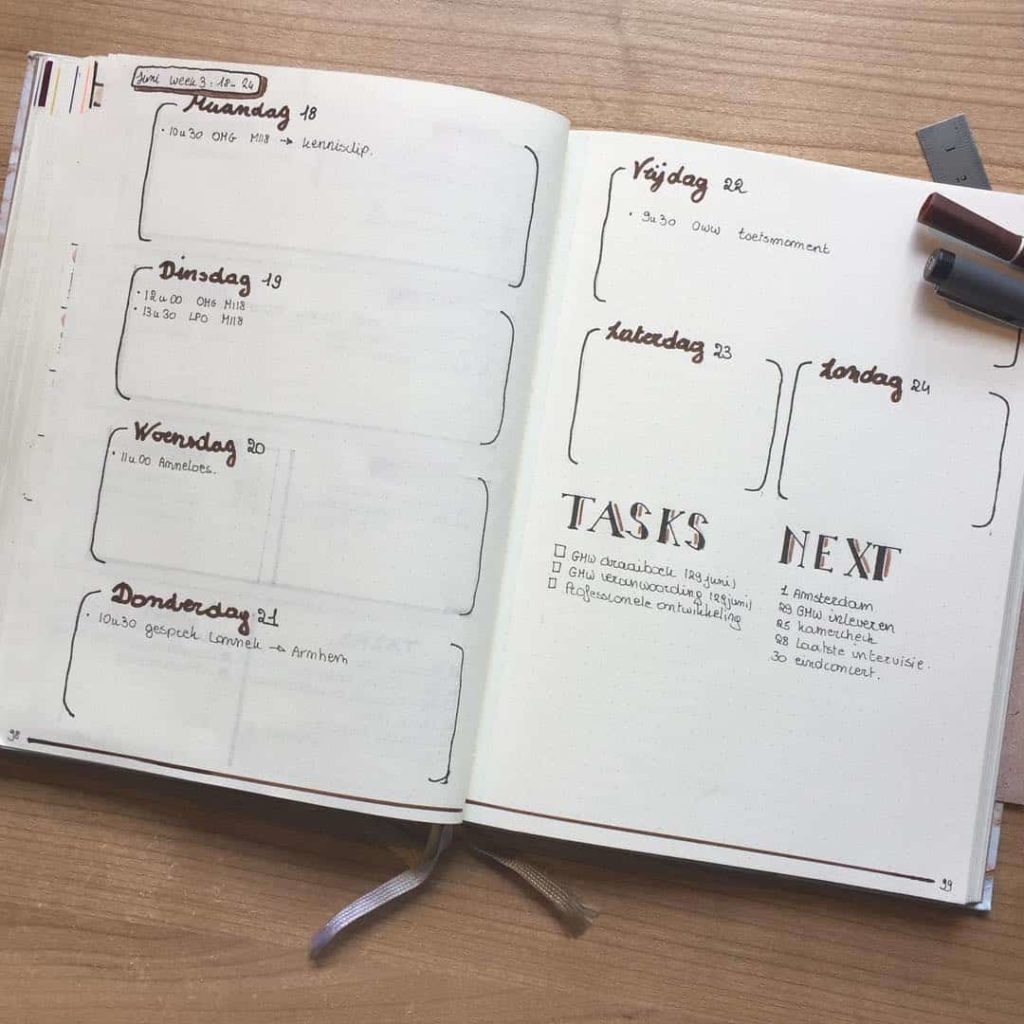 semainier bullet journal