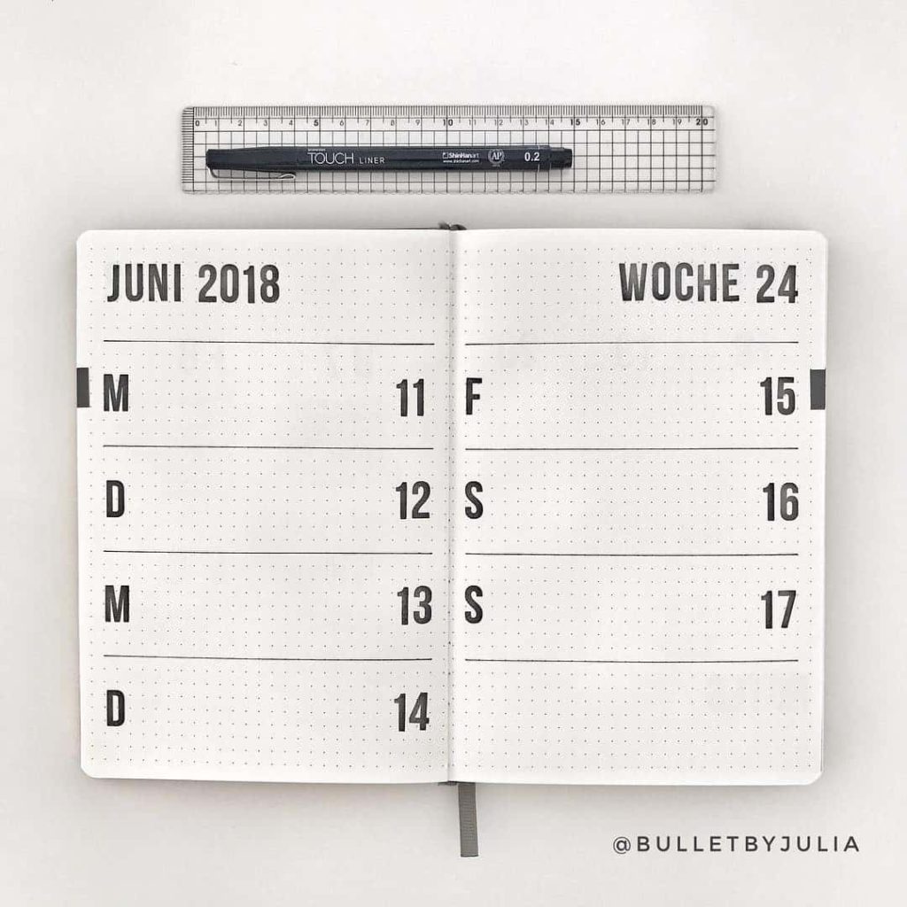 semainier bullet journal