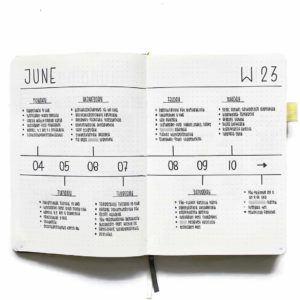 semainier bullet journal